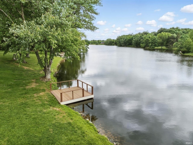 951 W Shepherds Ln, Santa Claus, IN 47579 - dock featuring a water view and a yard