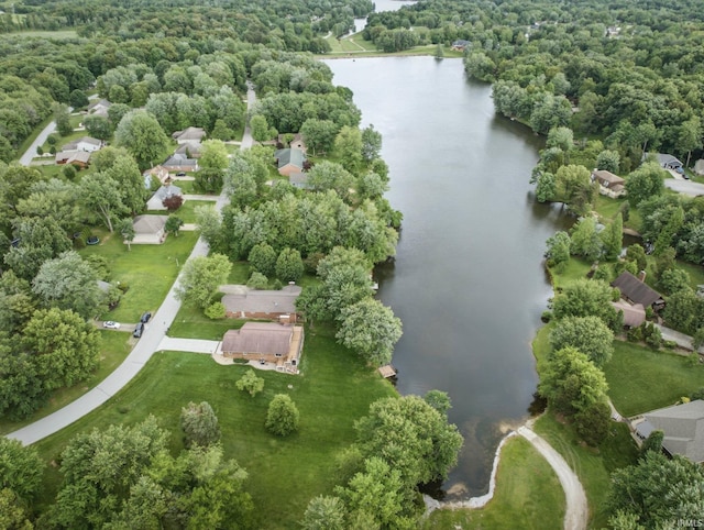 951 W Shepherds Ln, Santa Claus, IN 47579 - drone / aerial view of a nearby body of water and a heavily wooded area