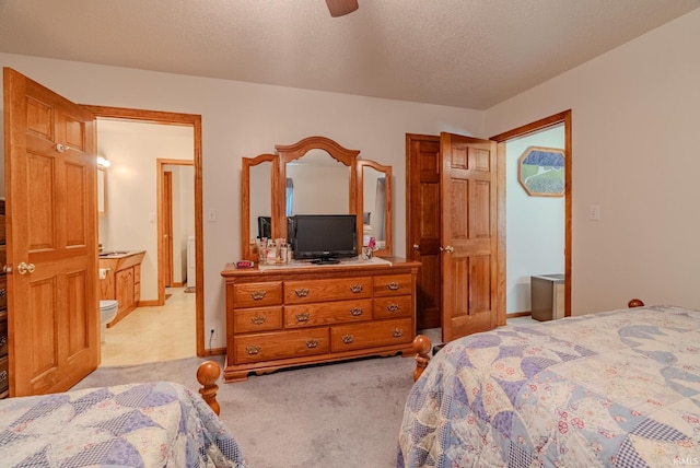 11542 S 700 E, Lafontaine, IN 46940 - bedroom featuring light carpet, a textured ceiling, a ceiling fan, and baseboards