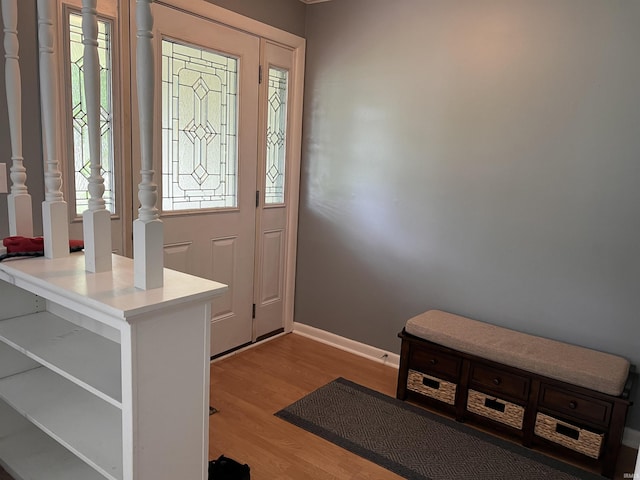 405 N Dogwood Ln, Muncie, IN 47304 - foyer entrance with healthy amount of natural light, wood finished floors, and baseboards