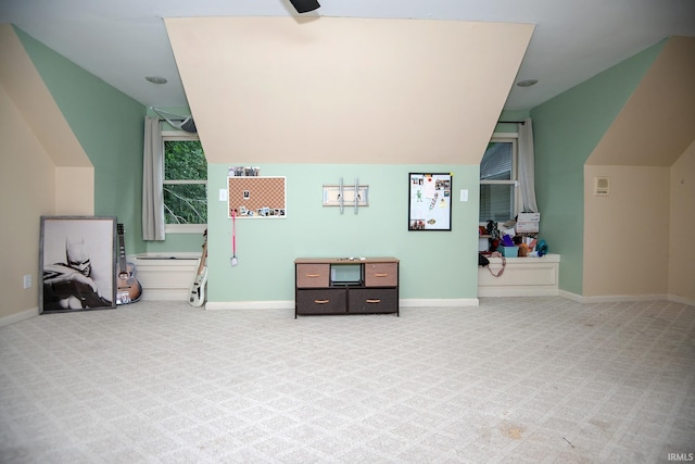 101 Hendron Hills Dr, Vincennes, IN 47591 - bonus room with vaulted ceiling, carpet flooring, baseboards, and a ceiling fan