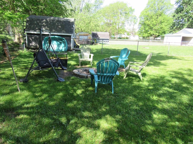 331 W Payton St, Greentown, IN 46936 - view of yard featuring a fire pit