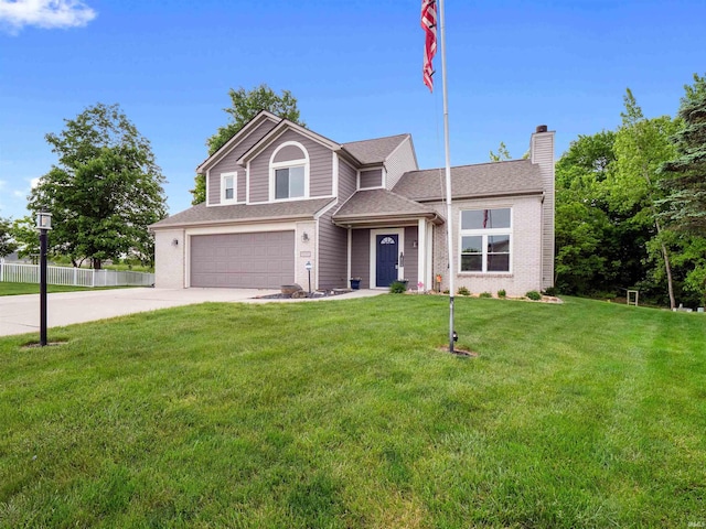 3335 Firethorne Ct, Fort Wayne, IN 46814 - view of front of home featuring an attached garage, driveway, a chimney, and roof with shingles