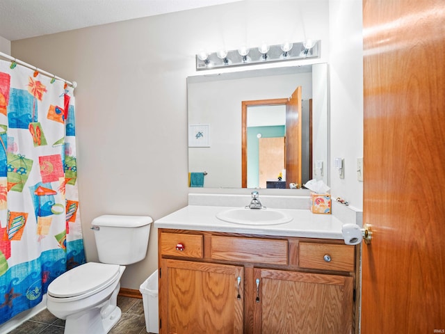 3335 Firethorne Ct, Fort Wayne, IN 46814 - full bath with toilet, vanity, a shower with shower curtain, and tile patterned flooring