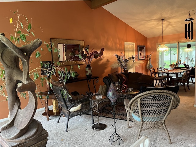 504 S Stratton Way, Decatur, IN 46733 - living area with vaulted ceiling and carpet