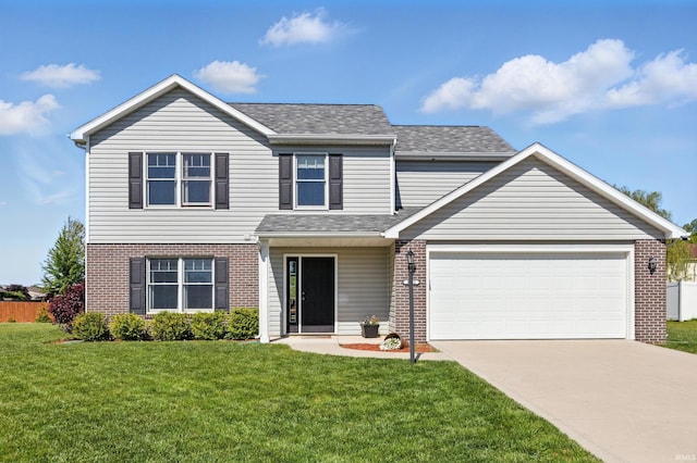 4679 Legacy Cv, Woodburn, IN 46797 - traditional home with brick siding, driveway, a shingled roof, and an attached garage