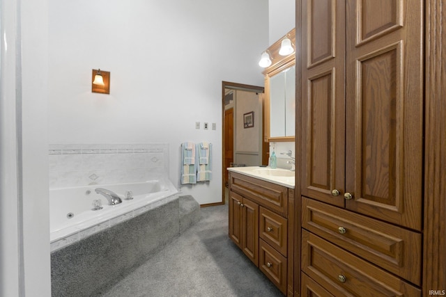 111 N State St, South Whitley, IN 46787 - full bathroom featuring vanity, a whirlpool tub, and radiator