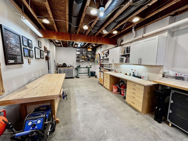 855 N Abigail Ln, Ellettsville, IN 47429 - unfinished below grade area featuring a workshop area