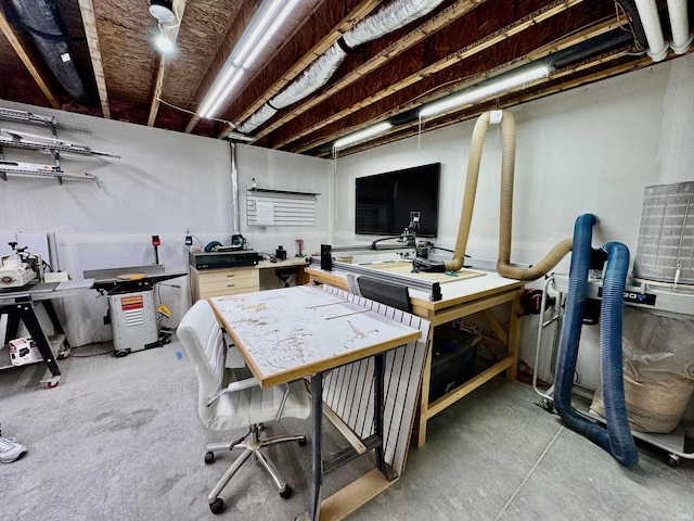 855 N Abigail Ln, Ellettsville, IN 47429 - unfinished below grade area with a workshop area