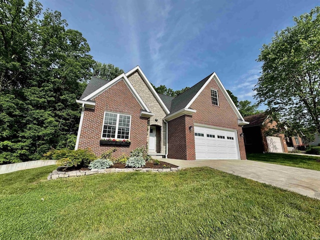 855 N Abigail Ln, Ellettsville, IN 47429 - traditional-style home featuring concrete driveway, brick siding, and a front lawn