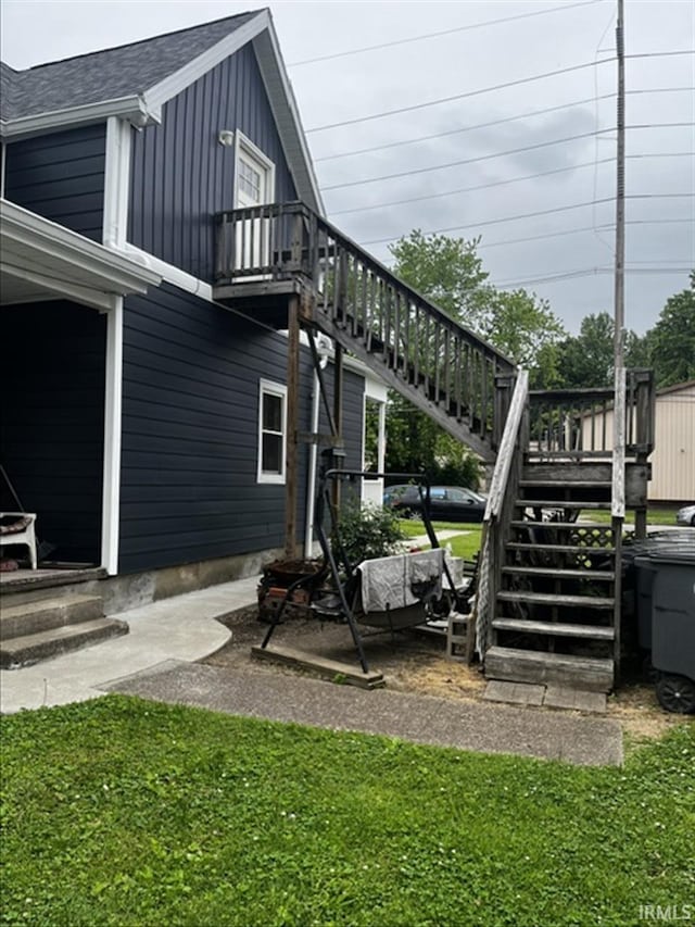 2728 W Virginia Ave, Evansville, IN 47712 - view of patio / terrace with stairway and a deck
