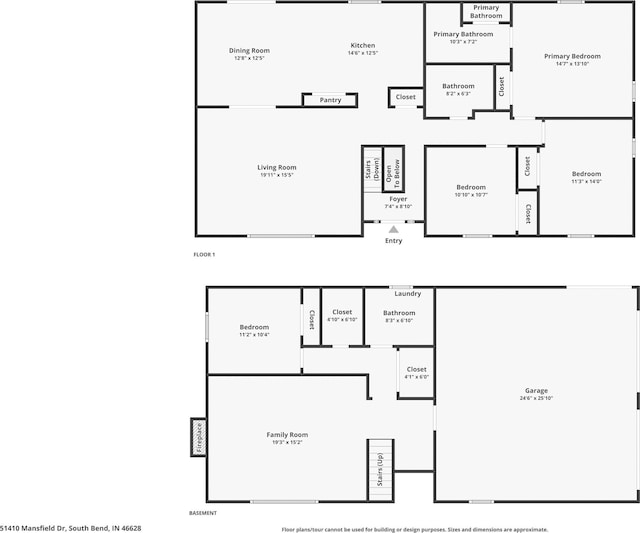 51410 Mansfield Dr, South Bend, IN 46628 - room layout