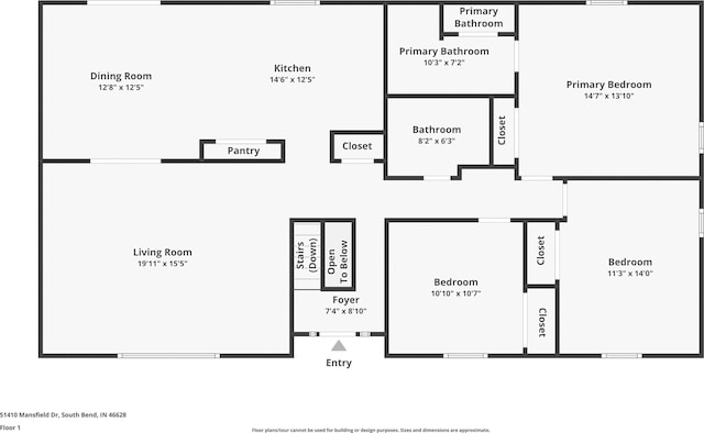 51410 Mansfield Dr, South Bend, IN 46628 - property floor plan
