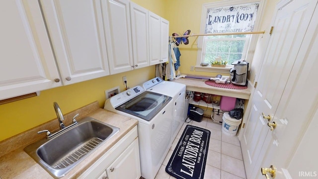 3043 N 400 E Xrd, Monticello, IN 47960 - laundry room with cabinet space, washing machine and dryer, and light tile patterned floors