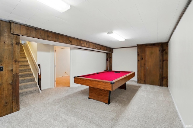 9820 Gerig Rd, Leo, IN 46765 - game room with carpet floors, billiards table, and baseboards