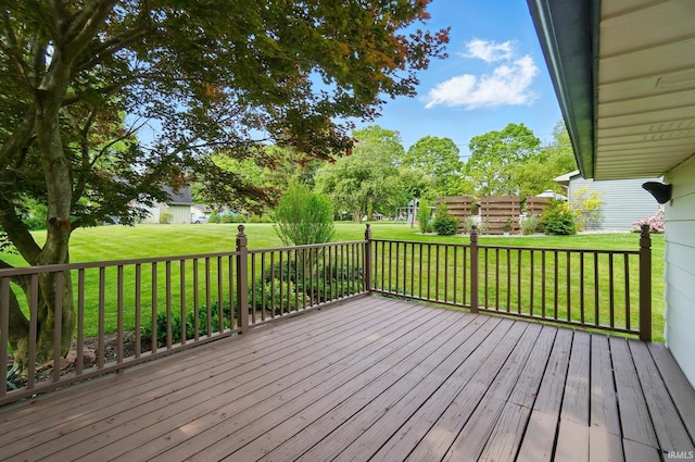 9820 Gerig Rd, Leo, IN 46765 - wooden deck featuring a yard