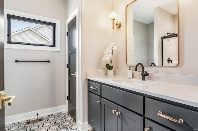 1256 Cascata Trl, Huntertown, IN 46748 - bathroom with vanity and baseboards