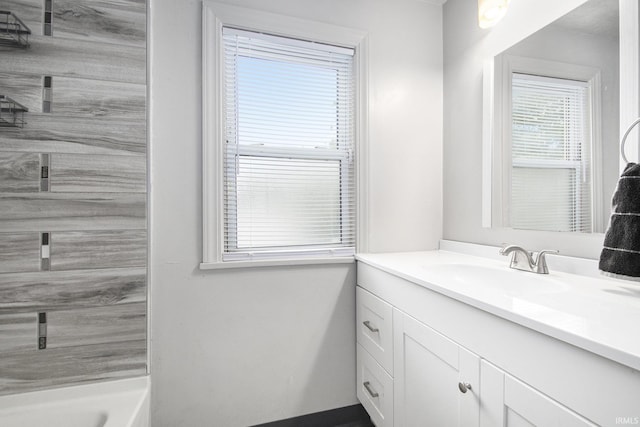 1024 S Lombardy Dr, South Bend, IN 46619 - bathroom with vanity and bathtub / shower combination
