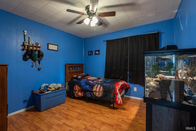 3907 N Caldwell Rd, Paragon, IN 46166 - bedroom with wood finished floors, ceiling fan, and lofted ceiling