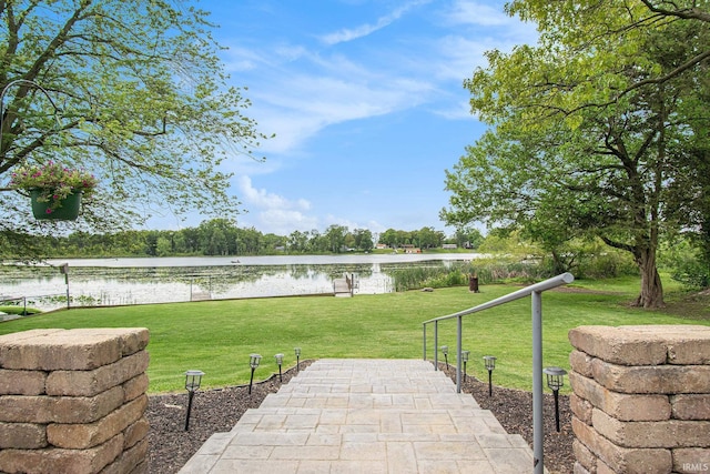 13495 N Hillside Dr, Syracuse, IN 46567 - view of patio featuring a water view