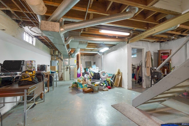 1324 Maple Ave, Fort Wayne, IN 46807 - unfinished basement with water heater