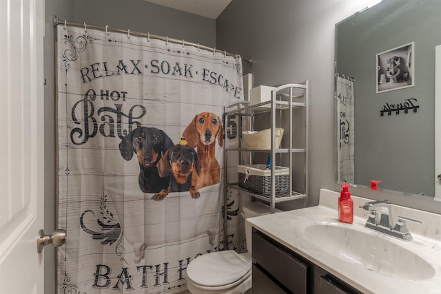 5350 Cameo Dr, Evansville, IN 47711 - full bath with vanity, toilet, and a shower with curtain