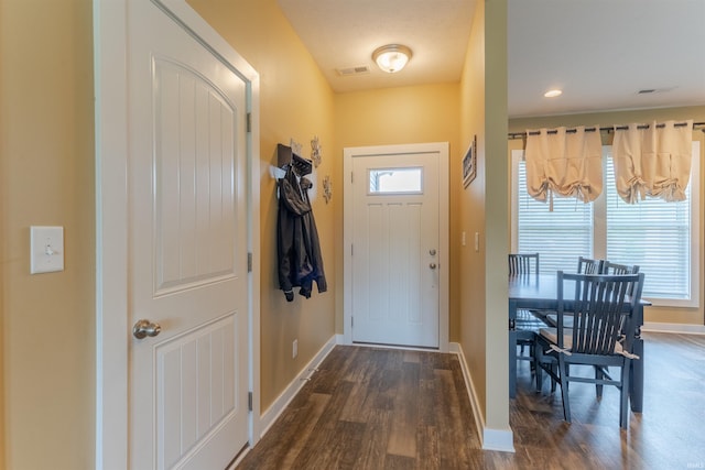 5350 Cameo Dr, Evansville, IN 47711 - entrance foyer with baseboards, plenty of natural light, and dark wood-type flooring