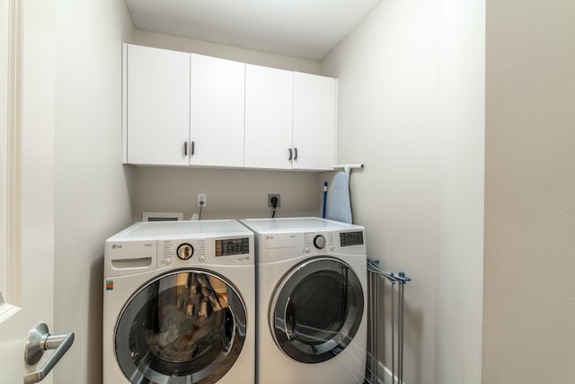 3513 Crater Cv, Fort Wayne, IN 46804 - laundry area featuring cabinet space and independent washer and dryer