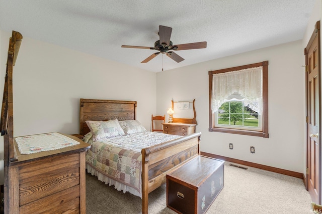 7800 E 400 S-92, Fort Wayne, IN 46818 - bedroom featuring light colored carpet, baseboards, a ceiling fan, and a textured ceiling