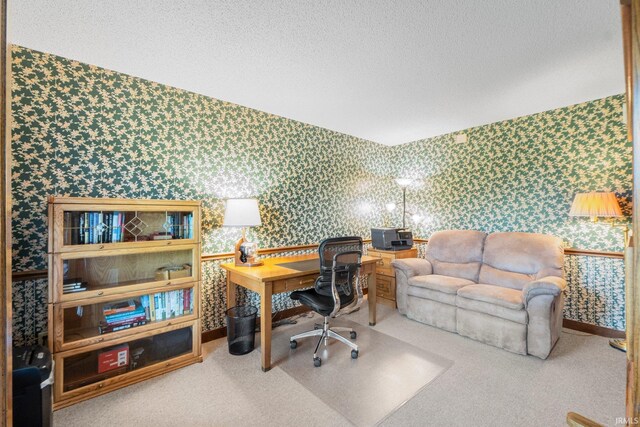 7800 E 400 S-92, Fort Wayne, IN 46818 - office featuring wallpapered walls, a textured ceiling, carpet, and baseboards