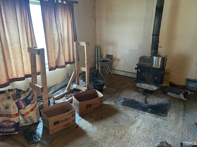 2216 N Philips St, Kokomo, IN 46901 - living area featuring a wood stove