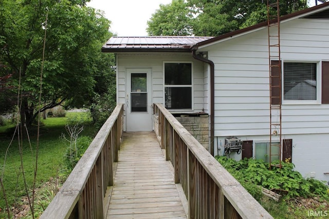 4283 E Ramp Creek Rd, Bloomington, IN 47401 - rear view of house with metal roof and a standing seam roof