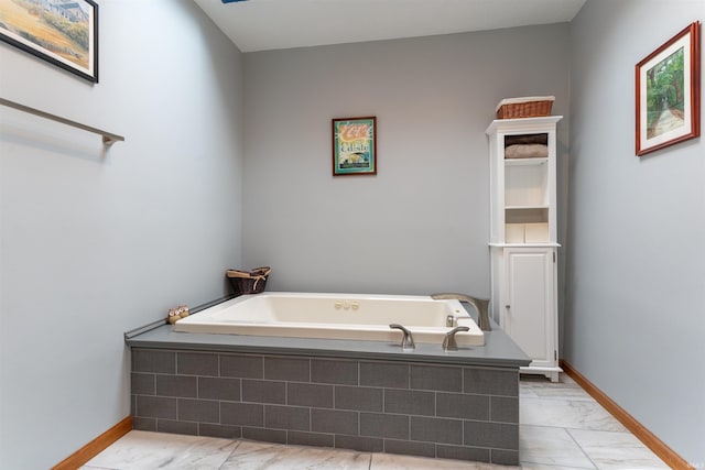 620 Bob Ct, Evansville, IN 47711 - full bath with a bath, baseboards, and marble look tiles