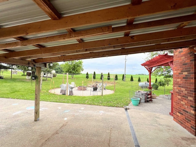 3165 E 300 S Rd, Washington, IN 47501 - view of patio / terrace with an outdoor fire pit