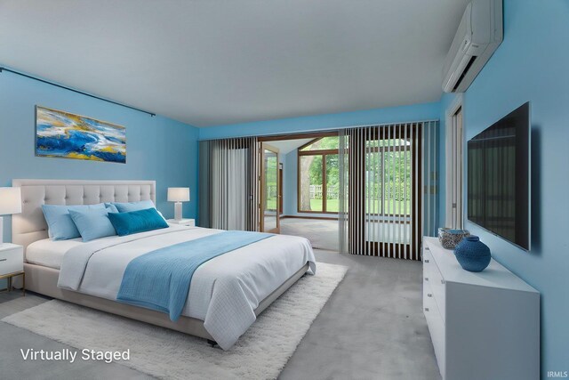 1804 Bent Tree Trl, West Lafayette, IN 47906 - bedroom with a wall mounted AC and light carpet