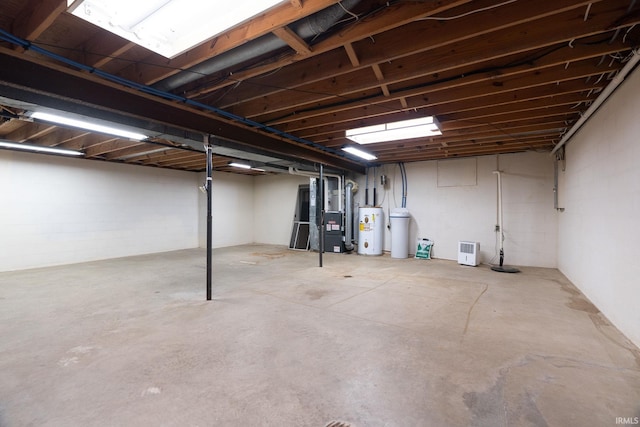 1804 Bent Tree Trl, West Lafayette, IN 47906 - unfinished basement featuring heating unit, water heater, and concrete block wall
