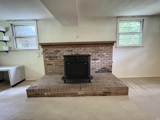 141 Indian Rock Dr, West Lafayette, IN 47906 - detailed view of carpet floors, wood walls, and baseboards