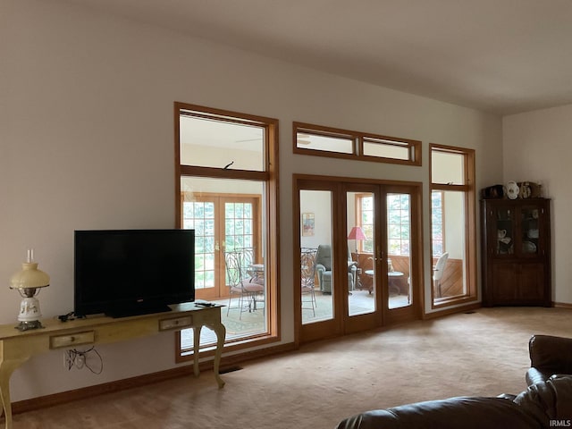 10872 N 875 E, Otterbein, IN 47970 - carpeted living area featuring french doors