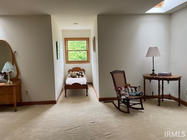 10872 N 875 E, Otterbein, IN 47970 - sitting room featuring a skylight, light colored carpet, and baseboards