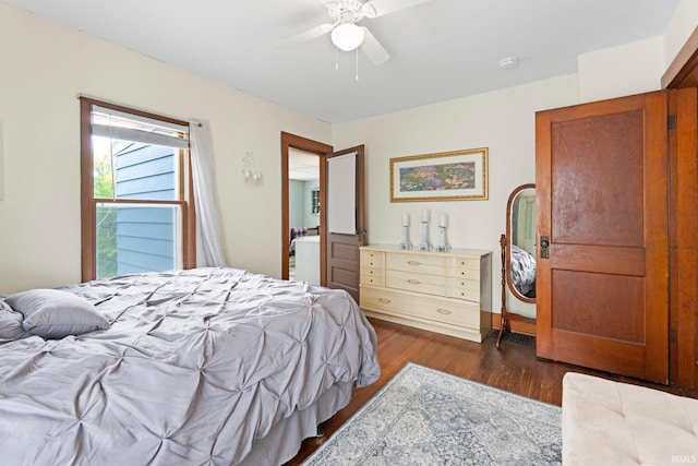 4325 S Wayne Ave, Fort Wayne, IN 46807 - bedroom with dark wood finished floors and ceiling fan