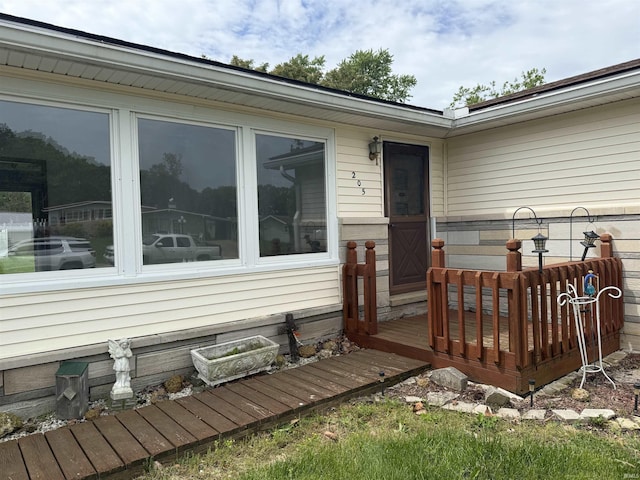 205 Riley Blvd, Bedford, IN 47421 - view of wooden terrace