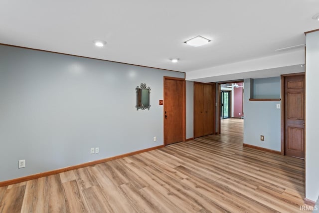 2730 Newman Rd, West Lafayette, IN 47906 - empty room featuring light wood-style floors, baseboards, and recessed lighting