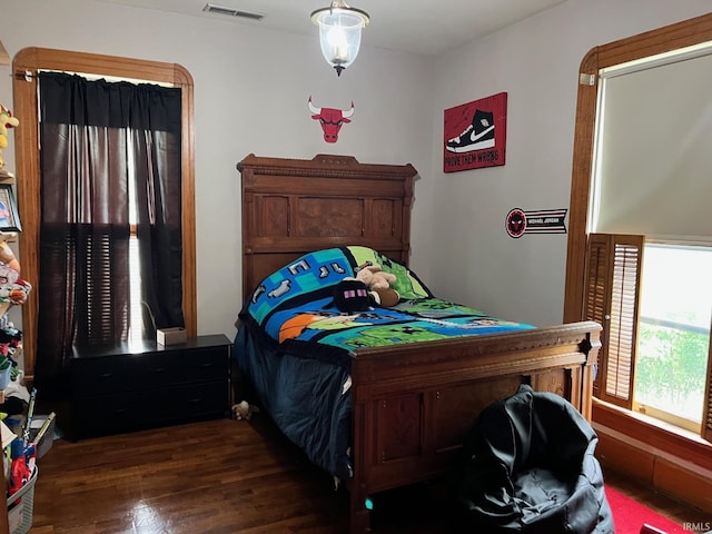 35 W Pine St, Knightstown, IN 46148 - bedroom with dark wood-style floors