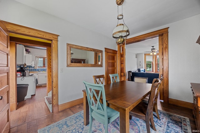 1824 Maple St, Lafayette, IN 47904 - dining space with baseboards, plenty of natural light, and light wood-style flooring