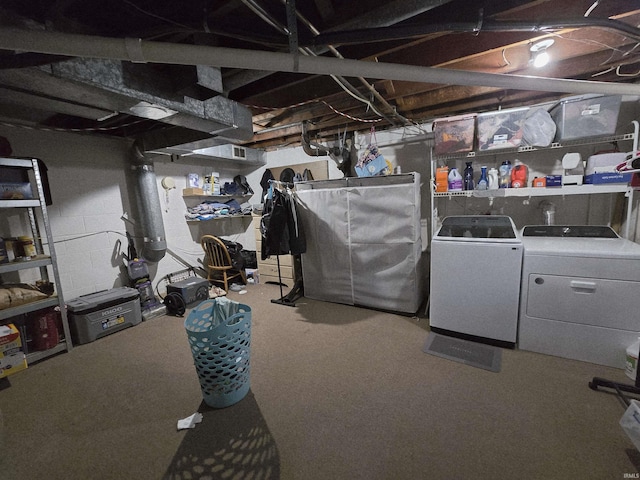 2038 Shaw Ave, Peru, IN 46970 - unfinished basement with washer and dryer