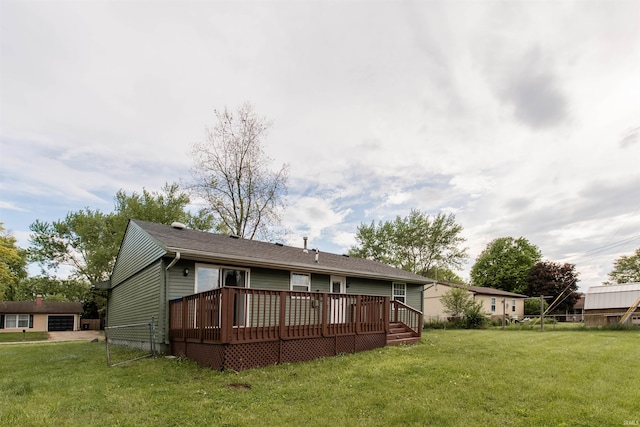 1708 Mason Dixon Dr, West Lafayette, IN 47906 - rear view of property with a wooden deck