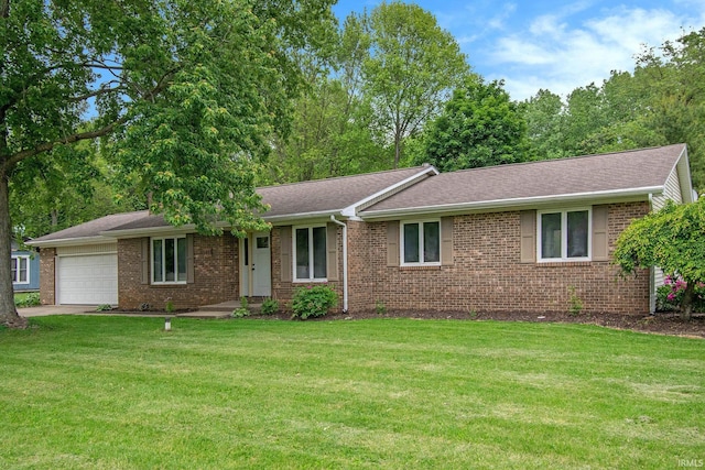 1453 Brookview Ave, Warsaw, IN 46580 - single story home featuring a garage, a front lawn, and brick siding