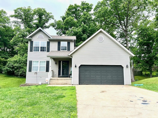 348 N Dover Clfs, Ellettsville, IN 47429 - traditional-style home featuring driveway, a front yard, and a garage