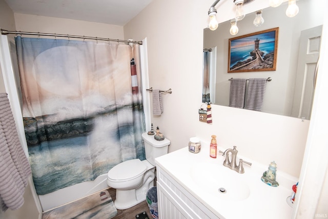 1416 State St, Vincennes, IN 47591 - full bathroom featuring vanity, toilet, and wood finished floors
