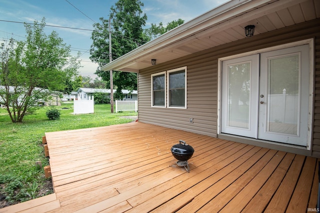 1416 State St, Vincennes, IN 47591 - wooden deck with a yard
